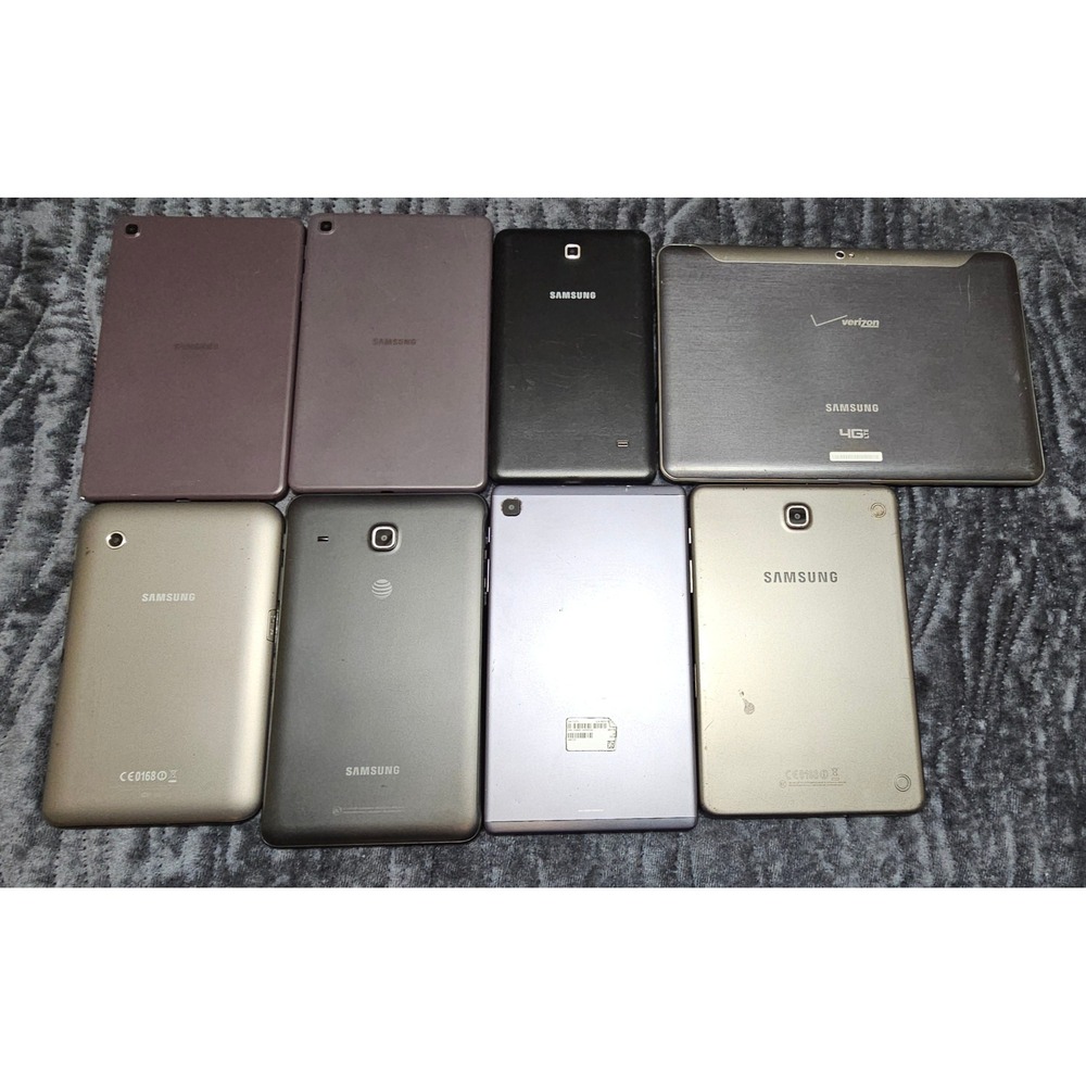 Lot of 8 Samsung Galaxy Tablets for Parts or Repair Mixed Models As-Is